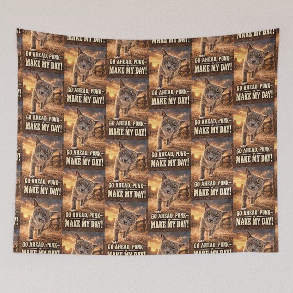 Item preview, Go Ahead Punk Tough Cowboy Cat designed and sold by Kimberly Palmer.