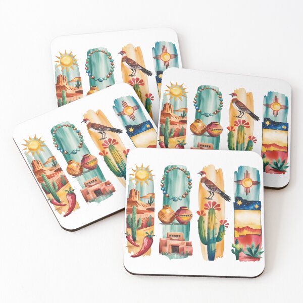 Item preview, New Mexico Desert Watercolor – Adobe & Roadrunner designed and sold by Marie Gems.