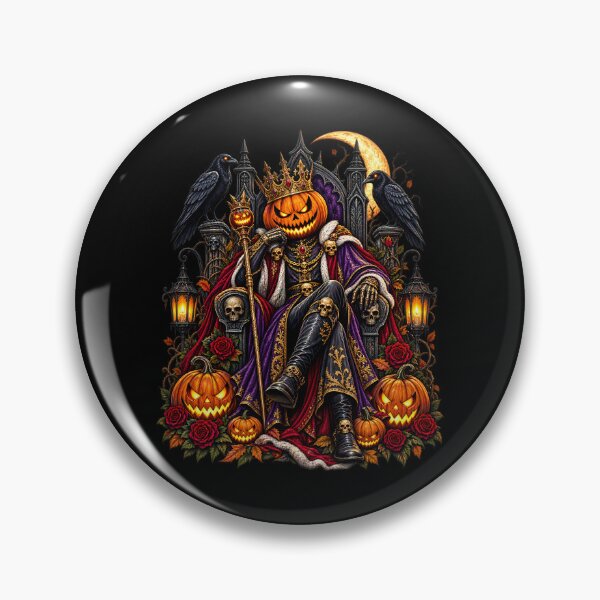 Item preview, Halloween Pumpkin King Gothic Skeleton Raven Jack O Lantern Spooky Horror designed and sold by Rtcraftani.