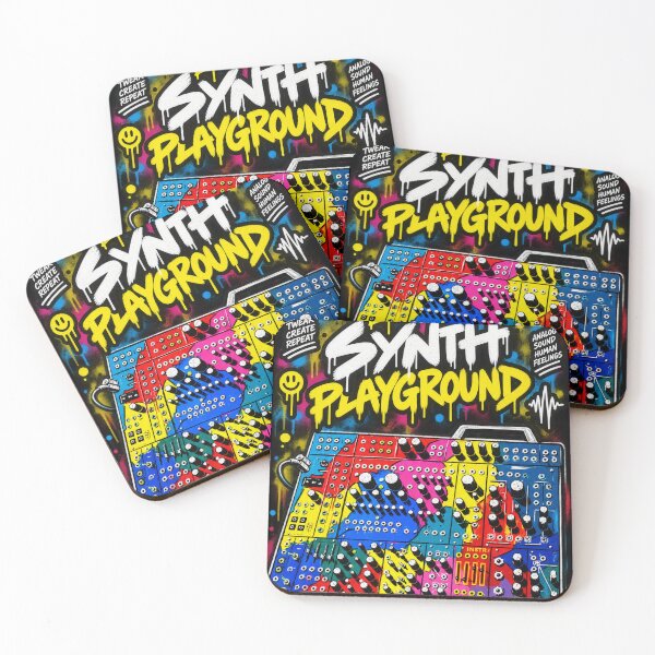 Item preview, Synth Playground – Colorful Modular Synthesizer Art designed and sold by NicolaDudich.