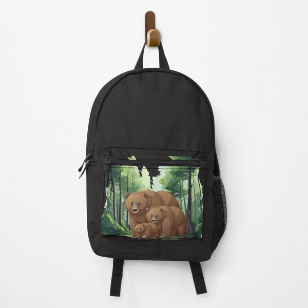 Item preview, Grizzly Bear Family in the Forest Illustration designed and sold by Palette _Vibes.