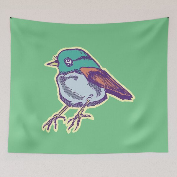 Item preview, Little Bird | Cute Hand Drawn Bird | Colorful Retro art designed and sold by Half Mess.