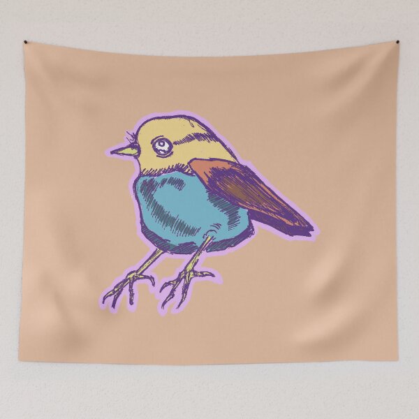 Item preview, Little Bird | Cute Hand Drawn Bird | Colorful Retro art designed and sold by Half Mess.