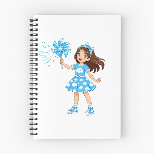 Item preview, Cute Cartoon Girl With Cloud Dress And Pinwheel Magic Wind Graphic Design designed and sold by Nubian Style.