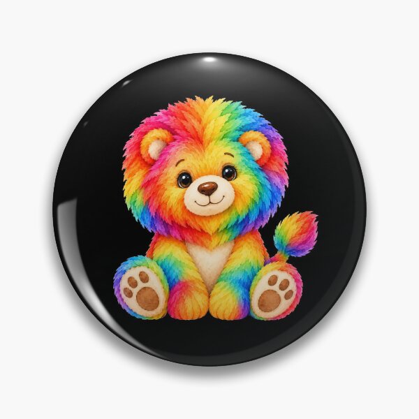 Item preview, Cute Rainbow Colorful Lion Toy on Black Shapes Mania designed and sold by Shapes-Mania.