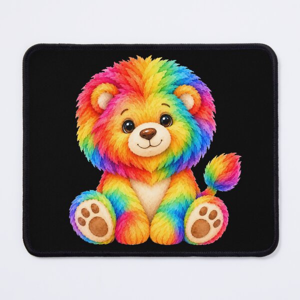 Item preview, Cute Rainbow Colorful Lion Toy on Black Shapes Mania designed and sold by Shapes-Mania.