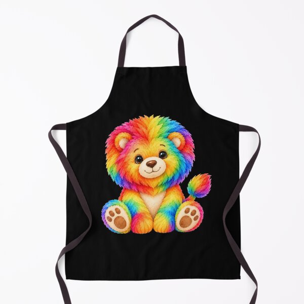 Item preview, Cute Rainbow Colorful Lion Toy on Black Shapes Mania designed and sold by Shapes-Mania.