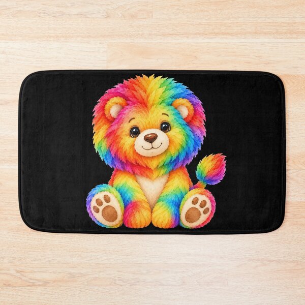 Item preview, Cute Rainbow Colorful Lion Toy on Black Shapes Mania designed and sold by Shapes-Mania.