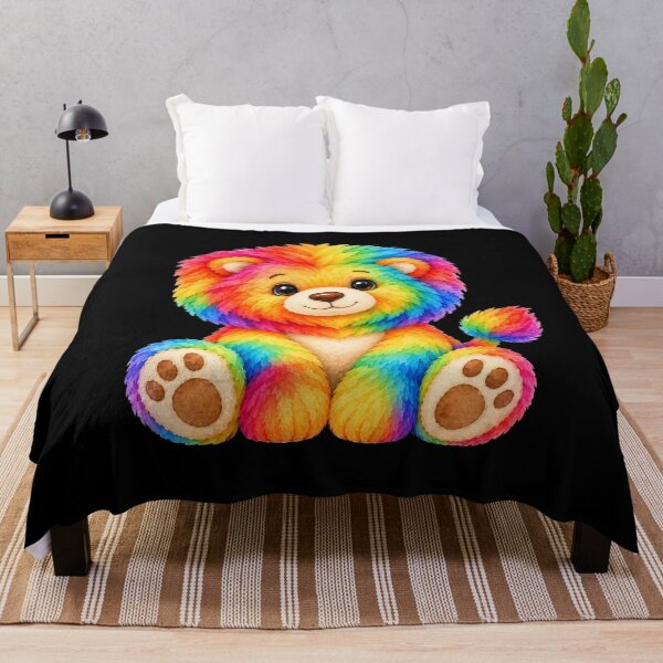 Item preview, Cute Rainbow Colorful Lion Toy on Black Shapes Mania designed and sold by Shapes-Mania.