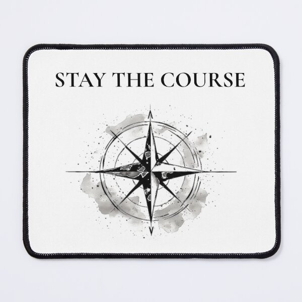 Item preview, Stay The Course - Minimalist Black Compass Motivational Quote designed and sold by emiliacreations.