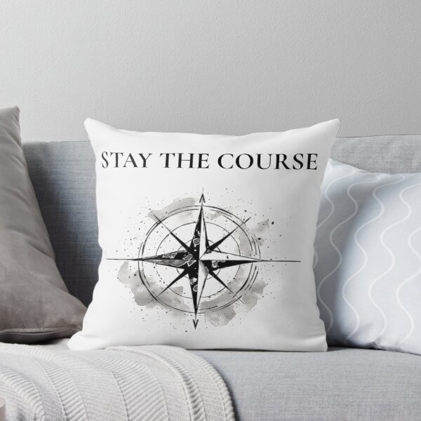Item preview, Stay The Course - Minimalist Black Compass Motivational Quote designed and sold by emiliacreations.