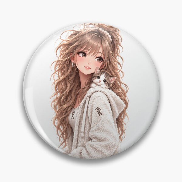 Item preview, Anime Girl with Cute Cat designed and sold by GRFORA.