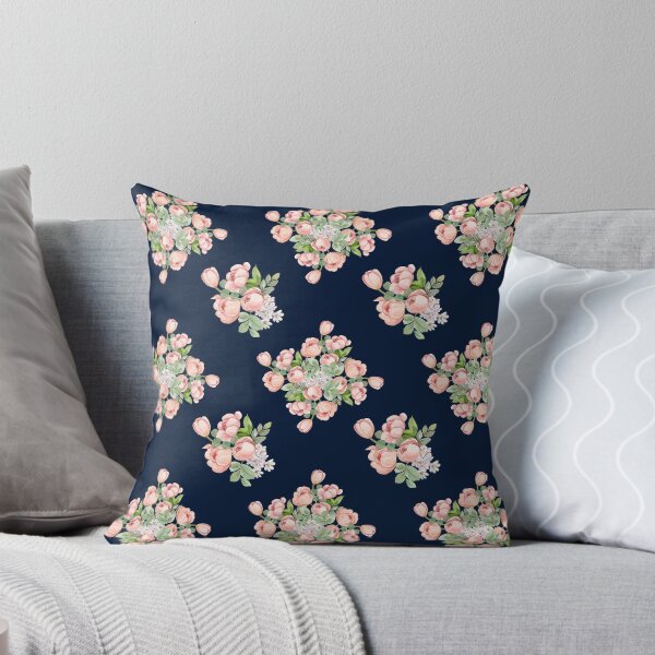 Item preview, Vintage Soft Pink Tulip Seamless Pattern on Dark Navy Blue designed and sold by Jyoti Digital Artist.
