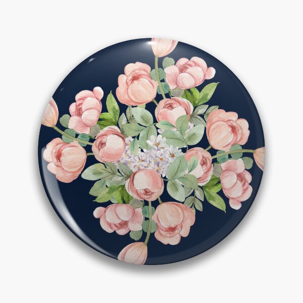 Item preview, Vintage Soft Pink Tulip Seamless Pattern on Dark Navy Blue designed and sold by ​Jyoti Digital Artist.