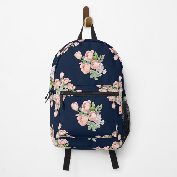 Item preview, Vintage Soft Pink Tulip Seamless Pattern on Dark Navy Blue designed and sold by Jyoti Digital Artist.