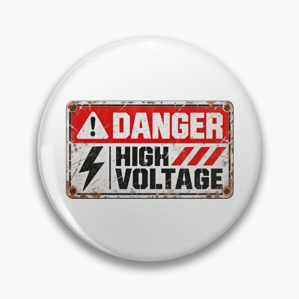 Item preview, Danger High Voltage – Vintage Industrial Warning Sign designed and sold by L.A.T Universe.