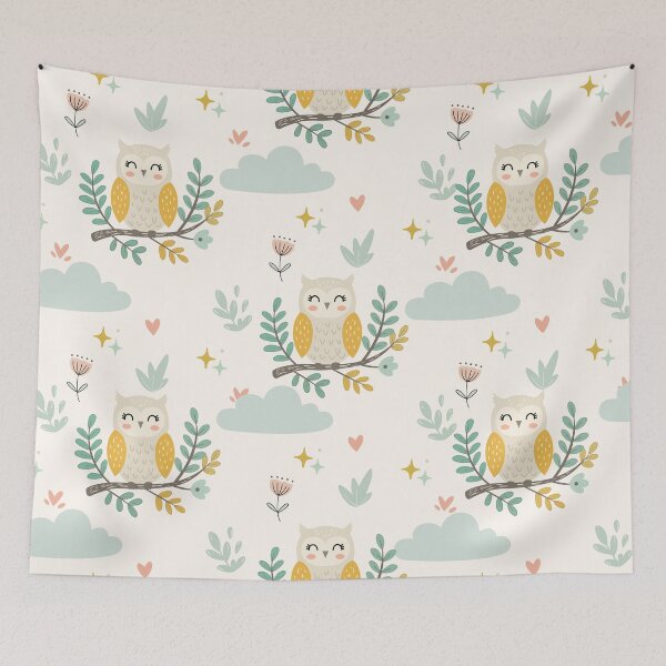 Item preview, Cute Owl Seamless Pattern designed and sold by prapapon.