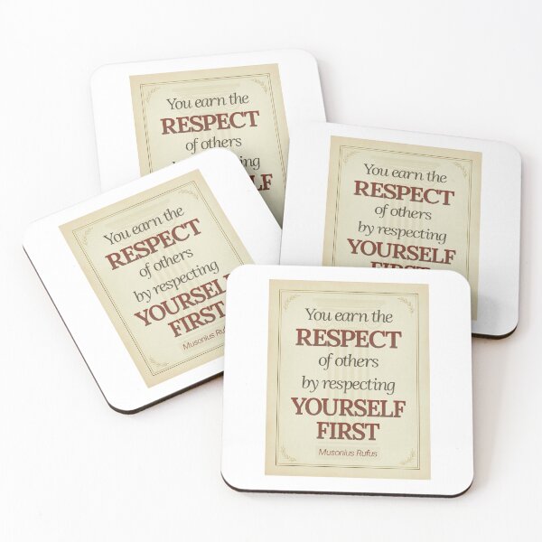 Item preview, You Earn the Respect of Others by Respecting Yourself First - Musonius Rufus - Elegant Script Stoic Quote - Roman Red Version designed and sold by Stoic Core.