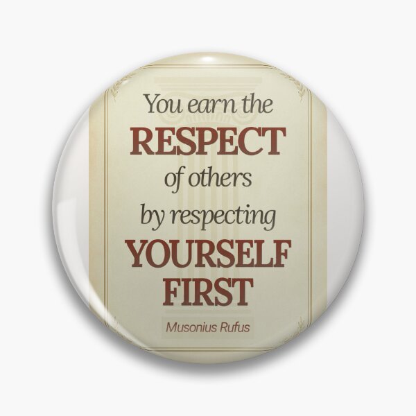 Item preview, You Earn the Respect of Others by Respecting Yourself First - Musonius Rufus - Elegant Script Stoic Quote - Roman Red Version designed and sold by Stoic Core.