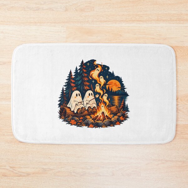 Item preview, Camping Ghost Roasting Marshmallow Halloween Hiker designed and sold by chattsuede.