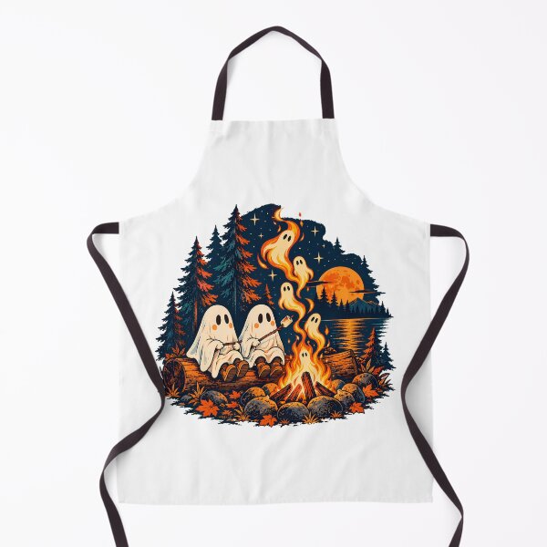 Item preview, Camping Ghost Roasting Marshmallow Halloween Hiker designed and sold by chattsuede.