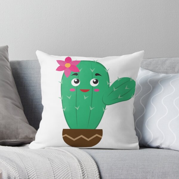 Item preview, Cute Cactus with Pink Flower in Pot Vector Illustration designed and sold by ElenMart.