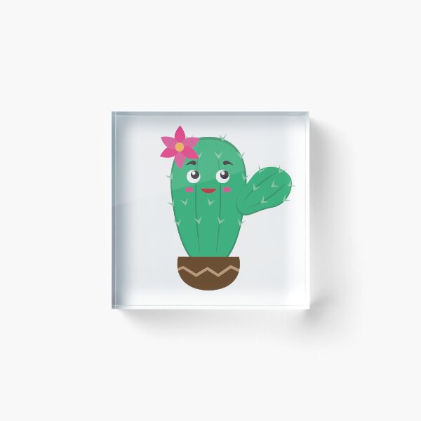 Item preview, Cute Cactus with Pink Flower in Pot Vector Illustration designed and sold by ElenMart.