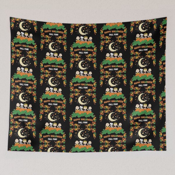 Item preview, Peanuts Happy Halloween Fall Fun Pumpkin Patch Gang Crescent Moon designed and sold by Dravienart.