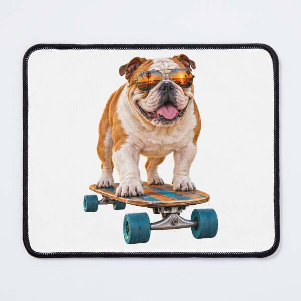 Item preview, Sunset Boardwalk Boss – English Bulldog on a Skateboard designed and sold by Russell Thorne.