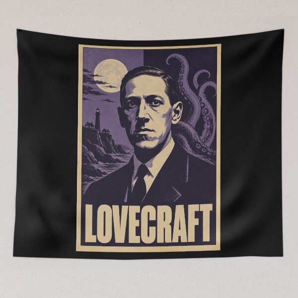 Item preview, Lovecraft Hope Poster - Dark Purple HP Lovecraft Cthulhu Art, Cosmic Horror Print designed and sold by ValentinaHramov.