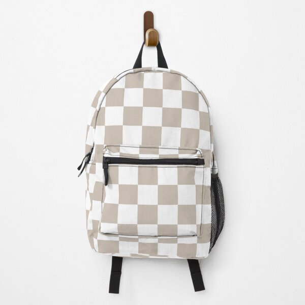 Item preview, White and Beige Brown Checkers Print All Over designed and sold by Feeling Artsy.