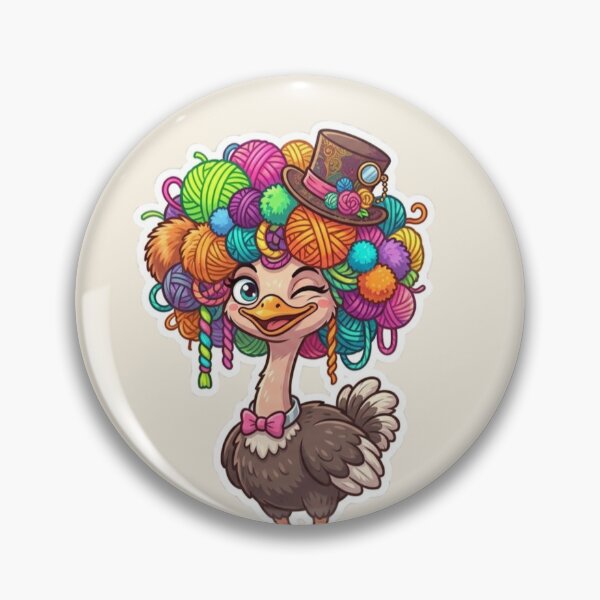 Item preview, Colorful Ostrich with Yarn Hair Cute Funny Bird Hat designed and sold by Safe Haven Pets.