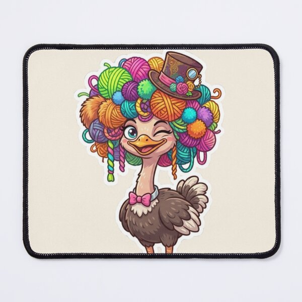 Item preview, Colorful Ostrich with Yarn Hair Cute Funny Bird Hat designed and sold by Safe Haven Pets.