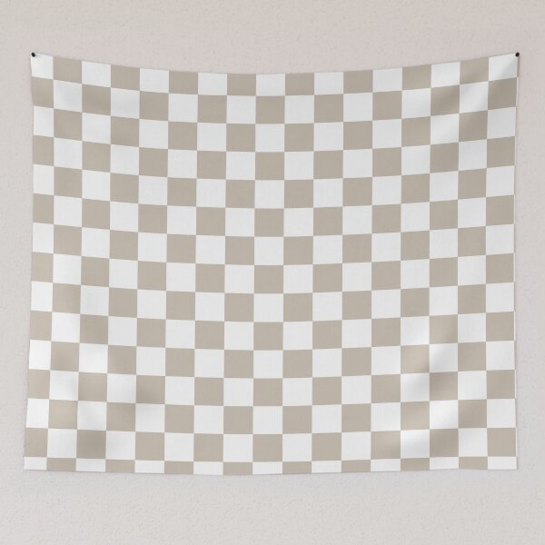 Item preview, White and Beige Brown Checkers Print All Over designed and sold by Feeling Artsy.