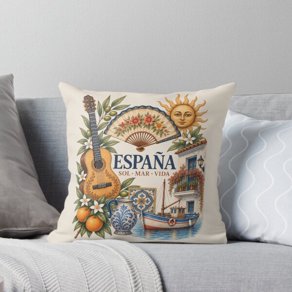 Item preview, España Sol Mar Vida – Spanish Travel & Culture Illustration designed and sold by PrintGo26.