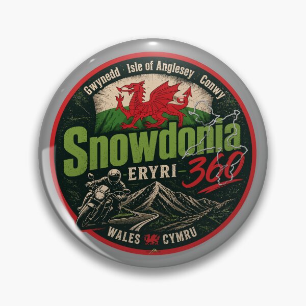 Item preview, Snowdonia 360 Wales Eryri Motorcycle Road Trip Sticker TShirt 09 designed and sold by OuterShellUK.