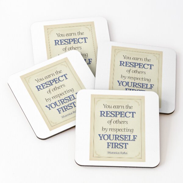 Item preview, You Earn the Respect of Others by Respecting Yourself First - Musonius Rufus - Elegant Script Stoic Quote - Egyptian Blue Version designed and sold by Stoic Core.