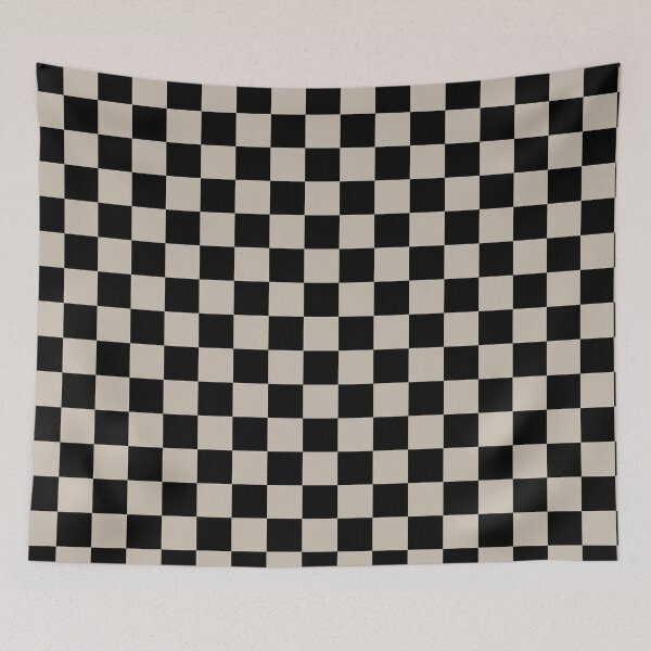 Item preview, Black and Beige Brown Checkers Print All Over designed and sold by Feeling Artsy.