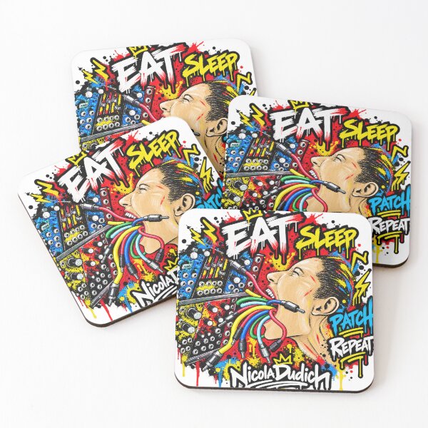 Item preview, Eat Sleep Patch Repeat – Modular Synth Humor Art designed and sold by NicolaDudich.