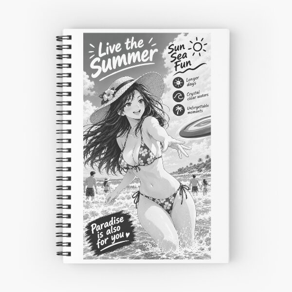 Item preview, Beautiful Japanese manga-style girl playing with a frisbee on the beach. designed and sold by UrbanTRIP.