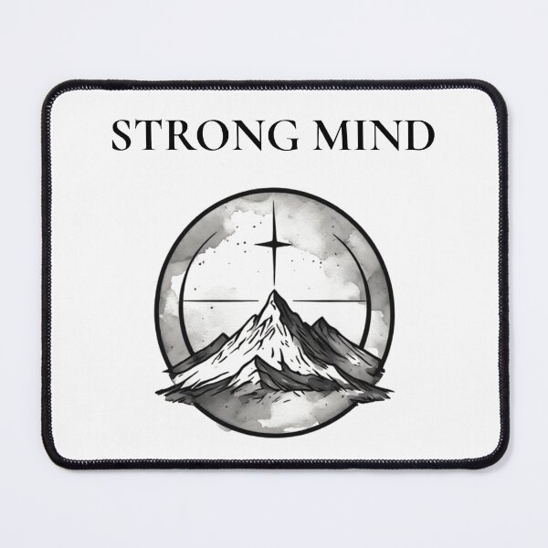 Item preview, Strong Mind - Black Mountain Emblem Motivational Quote designed and sold by emiliacreations.