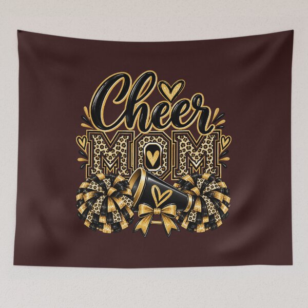 Item preview, Cheer Mom with heart, pom-poms & megaphone  designed and sold by Her2Harmony.