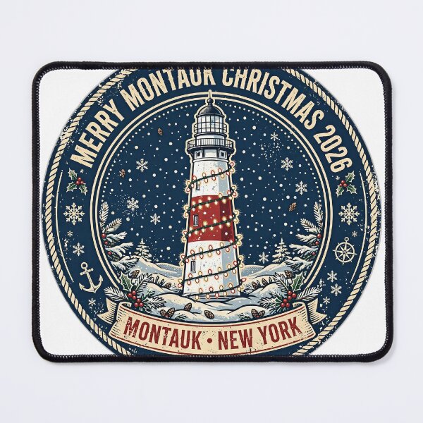 Item preview, Merry Montauk Christmas 2026 Shirt - Vintage Lighthouse Holiday Tee designed and sold by FitEnvy.