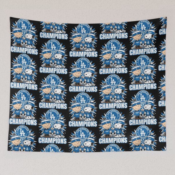 Item preview, Los Angeles Dodgers Champions Charlie Brown Snoopy Fist Bump designed and sold by Dravienart.