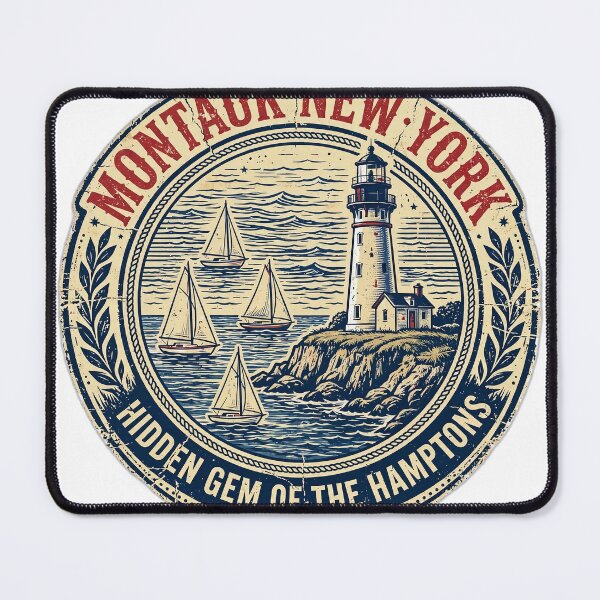 Item preview, Montauk NY Shirt - Vintage Badge Souvenir Tee, The End Long Island designed and sold by FitEnvy.