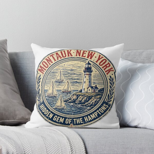 Item preview, Camiseta Montauk NY - Camiseta de recuerdo con insignia vintage, The End Long Island designed and sold by FitEnvy.