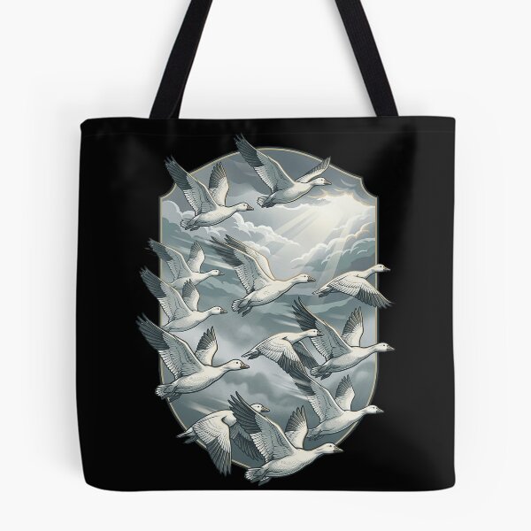 Item preview, Snow Geese Migration Vintage Nature Art designed and sold by marry treasures.