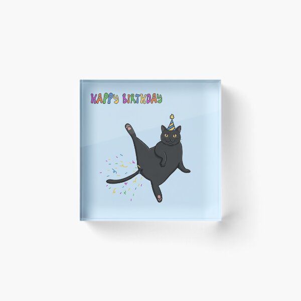 Item preview, Funny Black Cat Farting Confetti Happy Birthday designed and sold by PetalsPaws.