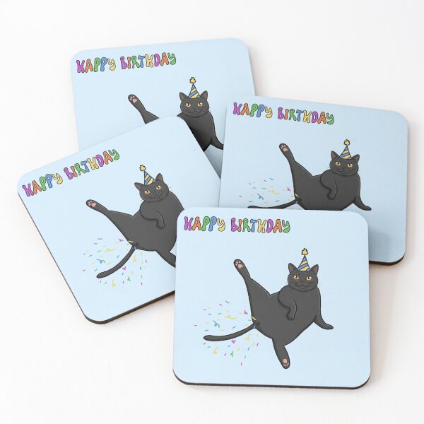 Item preview, Funny Black Cat Farting Confetti Happy Birthday designed and sold by PetalsPaws.