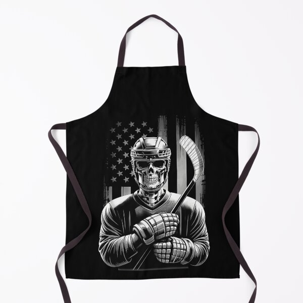 Item preview, Skeleton Hockey Player Stick American Flag Distressed Black White Sports Horror Apparel designed and sold by slmfams.